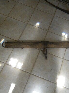 Vintage Antique Wooden & Wrought Iron Farm Large Yoke Harness Rustic Home Decor